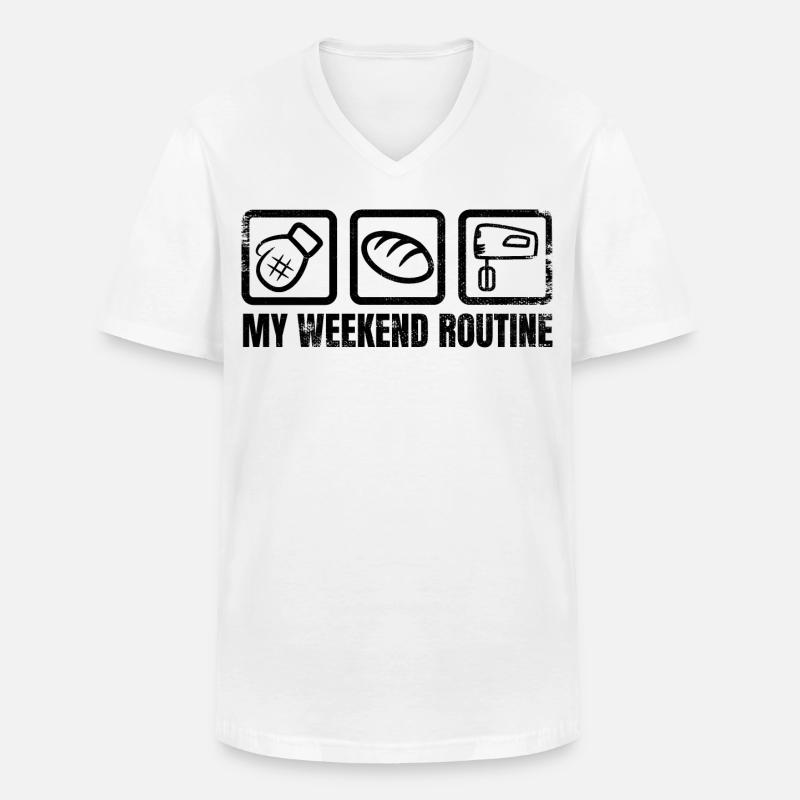 Wochenende eines Bäckers - Männer-T-Shirt mit V-Ausschnitt - Weiß