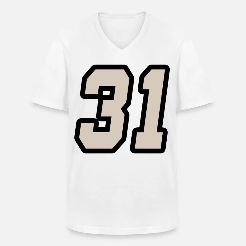 Nummer einunddreißig 31 - Männer-T-Shirt mit V-Ausschnitt - Weiß
