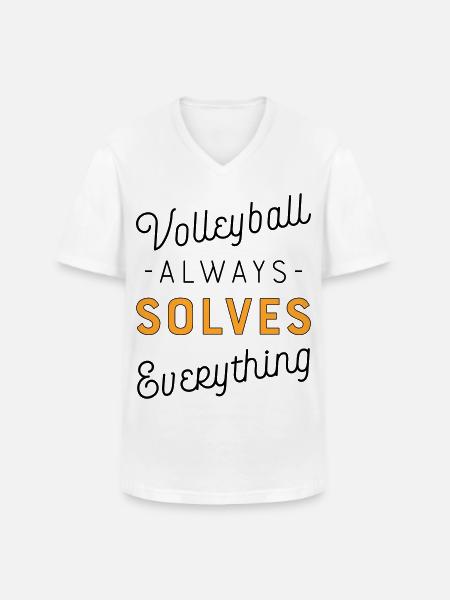 Volleyball - Men's V-Neck T-Shirt - white