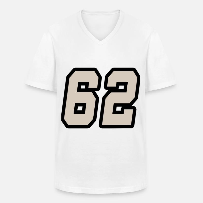 Nummer zweiundsechzig 62 - Männer-T-Shirt mit V-Ausschnitt - Weiß
