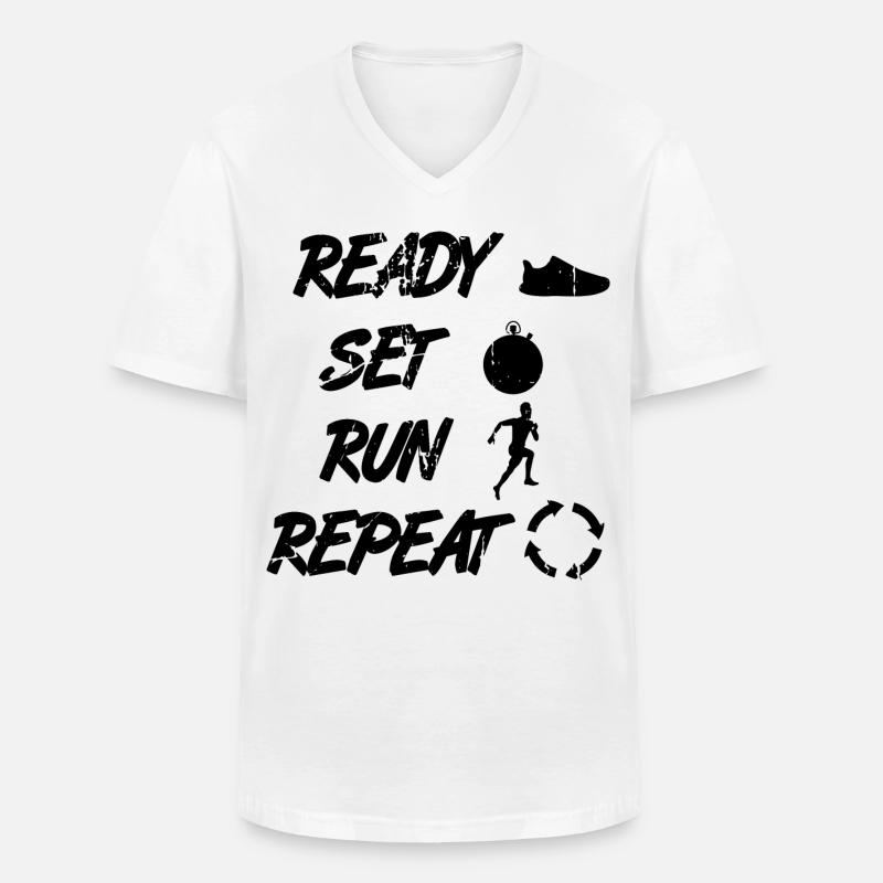Lustige Läufer Routine - Männer-T-Shirt mit V-Ausschnitt - Weiß