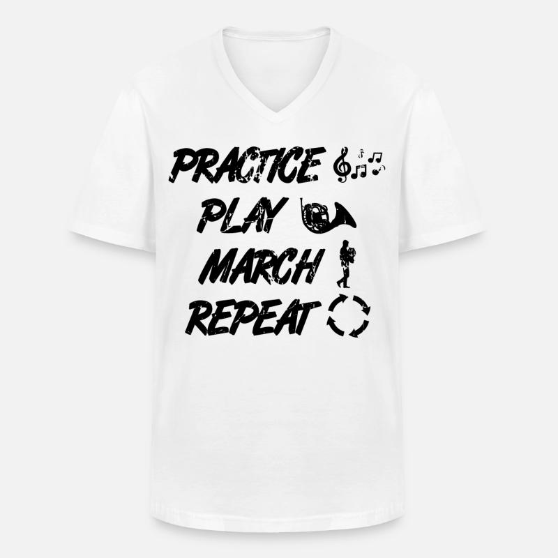 Waldhornist Routine - Männer-T-Shirt mit V-Ausschnitt - Weiß