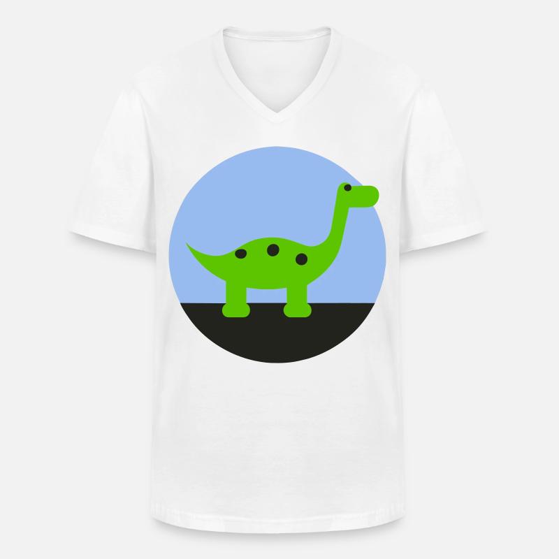 Dino - Men's V-Neck T-Shirt - white