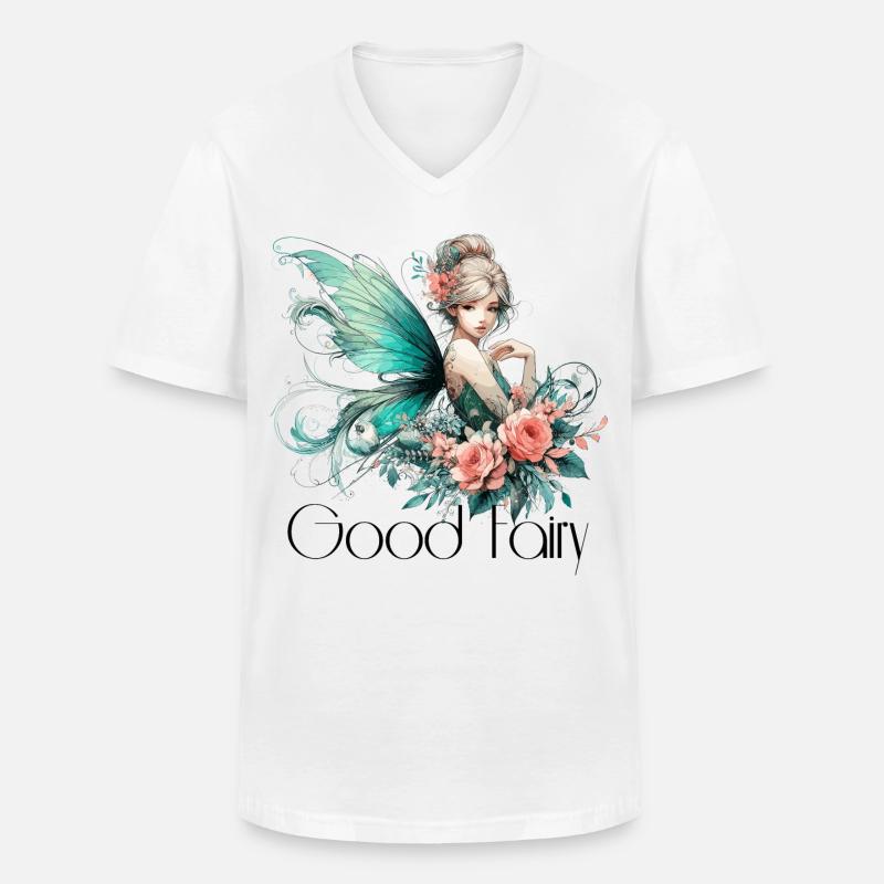 Gute Fee Geschenk - Männer-T-Shirt mit V-Ausschnitt - Weiß