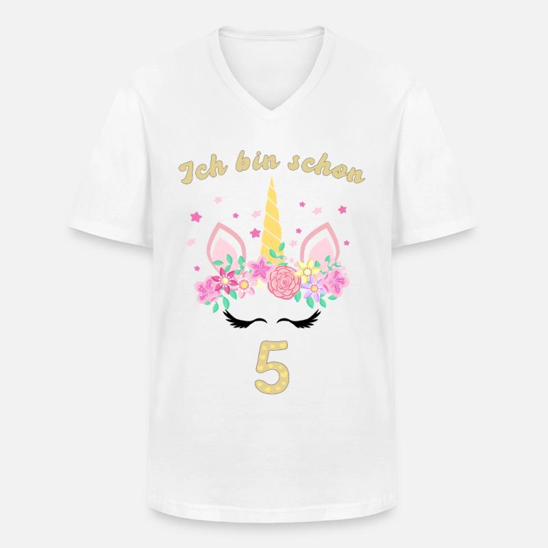 ich bin schon 5 - Männer-T-Shirt mit V-Ausschnitt - Weiß