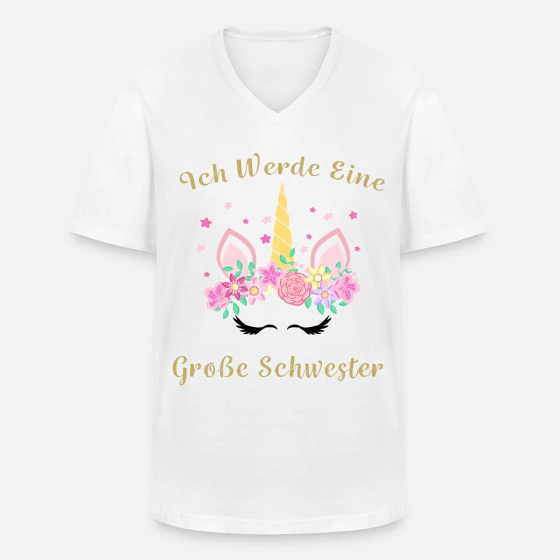 Ich werde Große Schwester - Männer-T-Shirt mit V-Ausschnitt - Weiß
