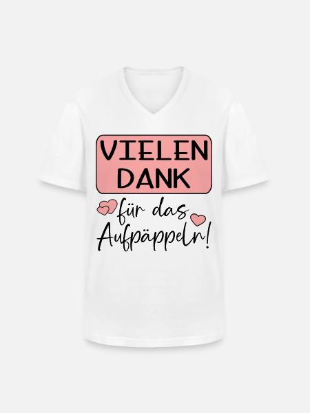 GUTE BESSERUNG - AUFPÄPPELN - Männer-T-Shirt mit V-Ausschnitt - Weiß