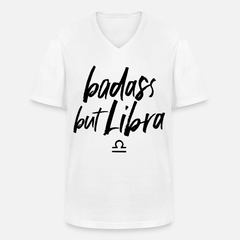 Astro Badass but Libra - Männer-T-Shirt mit V-Ausschnitt - Weiß
