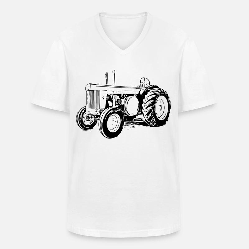 Model R Traktor - Männer-T-Shirt mit V-Ausschnitt - Weiß