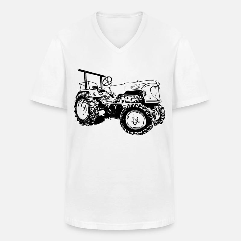 Traktor Güldner ADN-8 Haifischmaul - Männer-T-Shirt mit V-Ausschnitt - Weiß