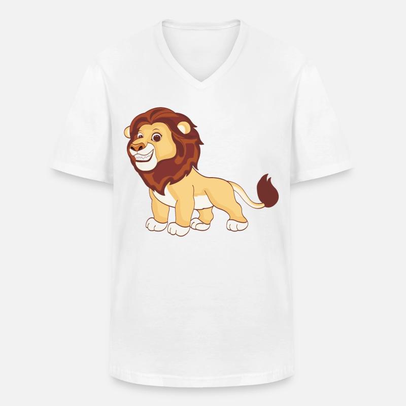 Ein prächtiger Löwe - Männer-T-Shirt mit V-Ausschnitt - Weiß