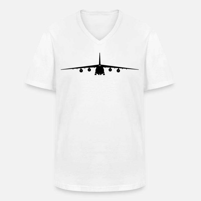An-124 - Männer-T-Shirt mit V-Ausschnitt - Weiß
