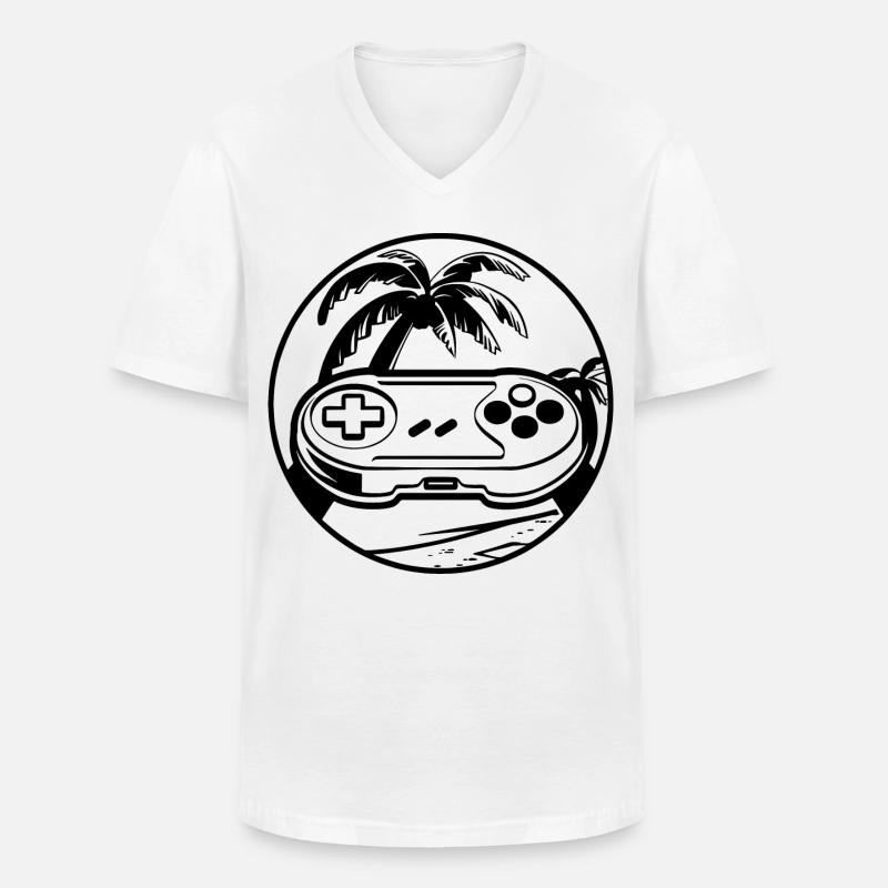 Gamepad - Männer-T-Shirt mit V-Ausschnitt - Weiß