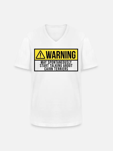 cairnterrier - Klassisk herre T-shirt med V-udskæring - hvid