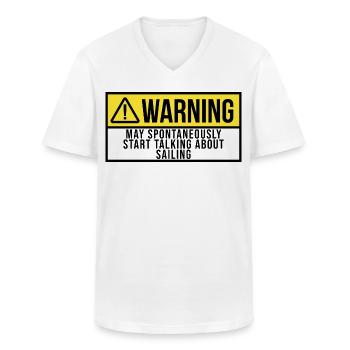 navigation - T-shirt col V Homme - blanc - Devant - AI Model Male 185 light (185cm)