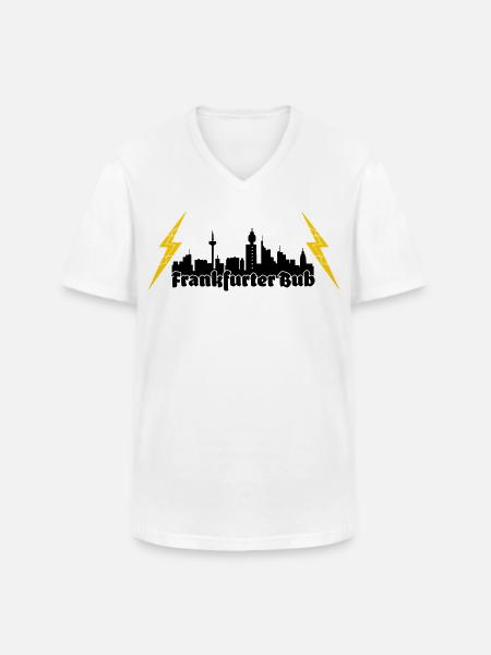 Frankfurter Bub ffm skyline - Männer-T-Shirt mit V-Ausschnitt - Weiß