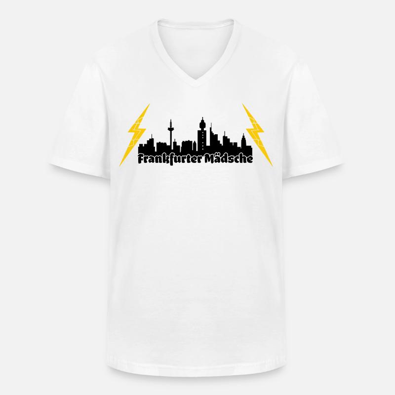 Frankfurter Maedsche ffm skyline - Männer-T-Shirt mit V-Ausschnitt - Weiß