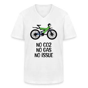 Fahrrad Statement Tanken Energiespeicher - Männer-T-Shirt mit V-Ausschnitt - Weiß - Vorne - AI Model Male 185 light (185cm)