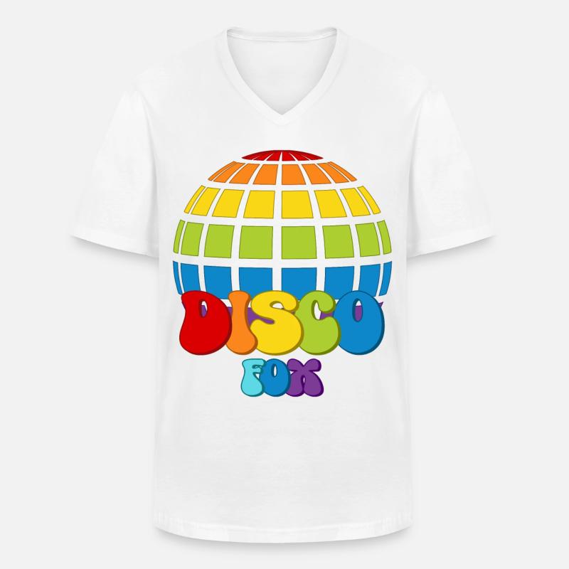 Disco Fox Discokugel Groovy Discothek Discofox - Männer-T-Shirt mit V-Ausschnitt - Weiß