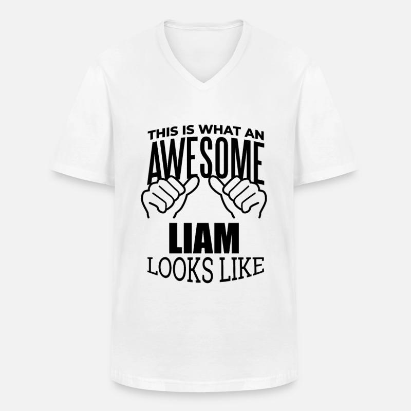 Liam - Männer-T-Shirt mit V-Ausschnitt - Weiß