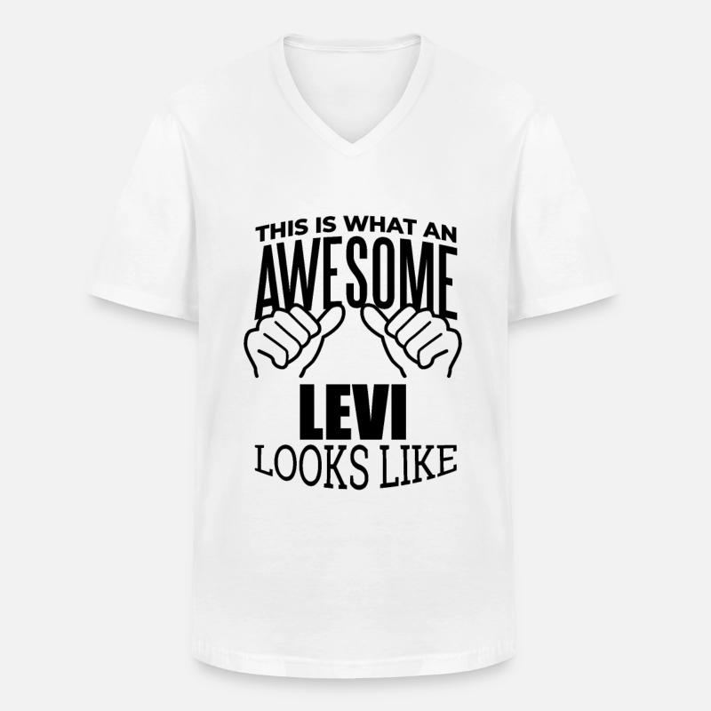 Levi - Männer-T-Shirt mit V-Ausschnitt - Weiß