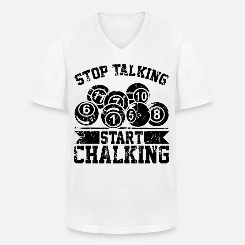 Witziger Billard Spruch - Männer-T-Shirt mit V-Ausschnitt - Weiß