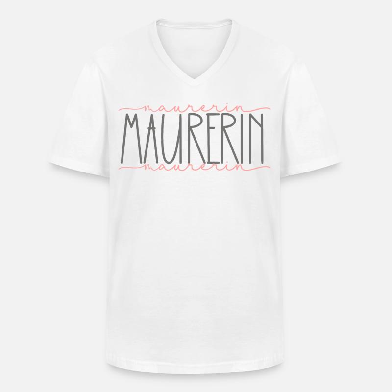 Maurerin Geschenk Handwerkerin Beruf - Männer-T-Shirt mit V-Ausschnitt - Weiß