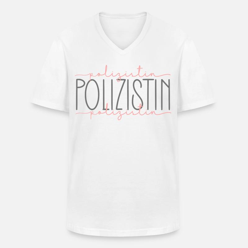 Polizistin Geschenk Polizei Beamtin Beruf - Männer-T-Shirt mit V-Ausschnitt - Weiß