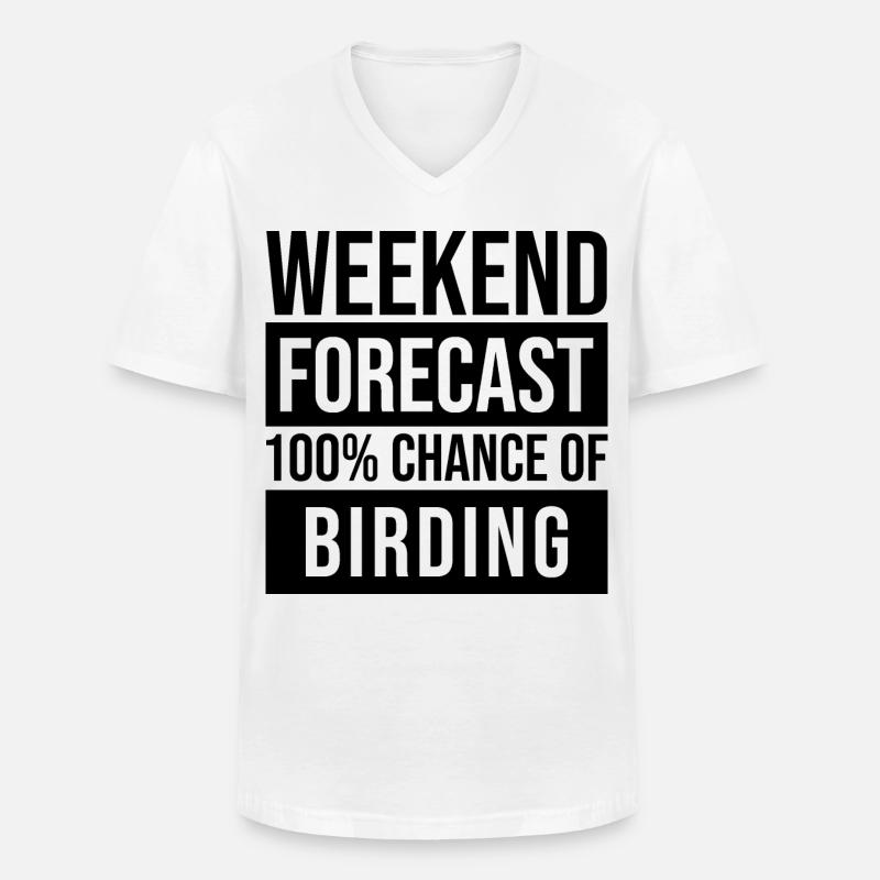 Vogelbeobachter - Männer-T-Shirt mit V-Ausschnitt - Weiß