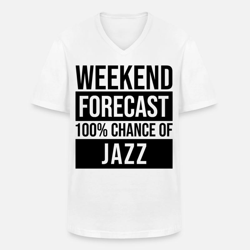 Jazz - Männer-T-Shirt mit V-Ausschnitt - Weiß