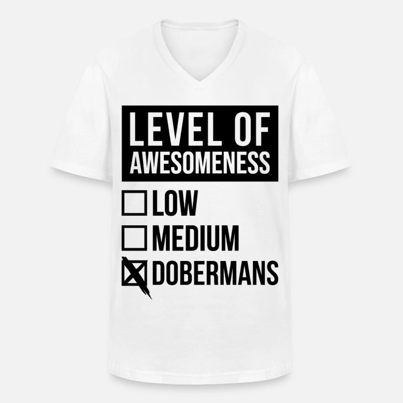 Dobermann Dobermann Dobermann - Männer-T-Shirt mit V-Ausschnitt - Weiß