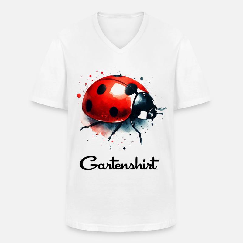 Gartenshirt Marienkäfer Gärtner - Männer-T-Shirt mit V-Ausschnitt - Weiß
