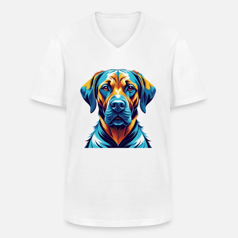 Rhodesian Ridgeback Hunderasse Karikatur Kawaii - Männer-T-Shirt mit V-Ausschnitt - Weiß