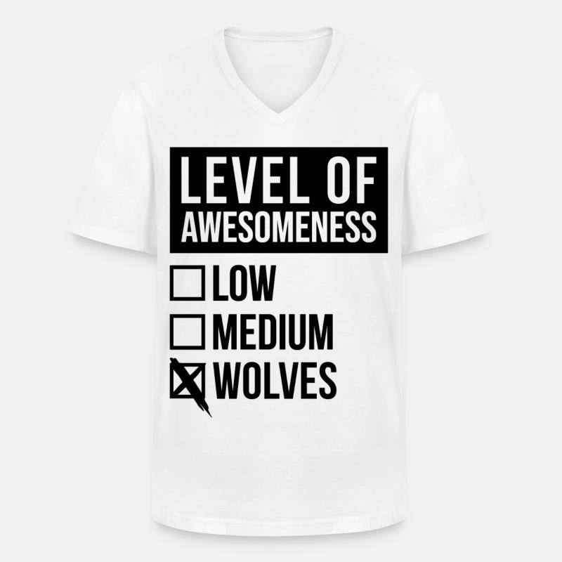 Wolf - Männer-T-Shirt mit V-Ausschnitt - Weiß