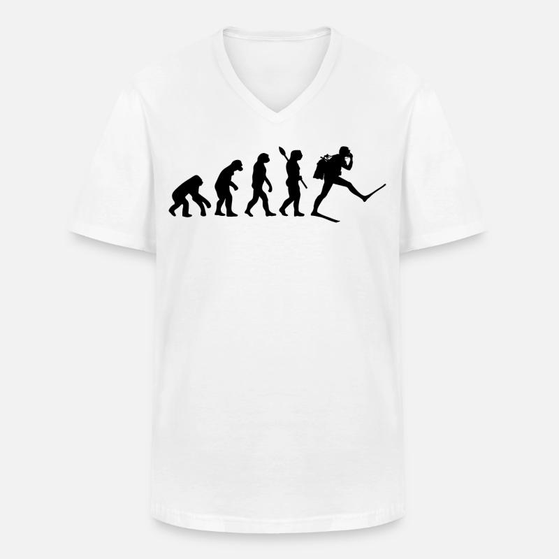 Scuba Diver Lustige menschliche Evolution - Männer-T-Shirt mit V-Ausschnitt - Weiß