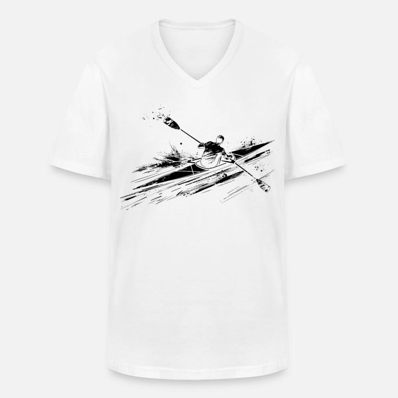 Ruderer - Männer-T-Shirt mit V-Ausschnitt - Weiß