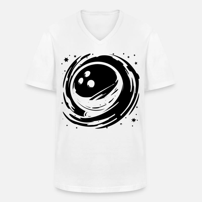 Bowling Grafik - Männer-T-Shirt mit V-Ausschnitt - Weiß