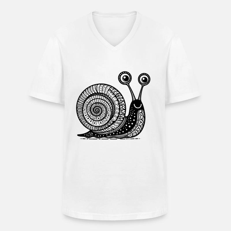 Snail's Pace: Langsame und stetige Zen-Kunst - Männer-T-Shirt mit V-Ausschnitt - Weiß