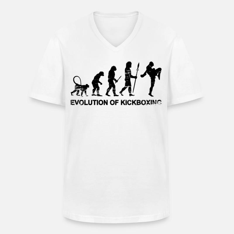 Evolution des Kickboxens - Männer-T-Shirt mit V-Ausschnitt - Weiß