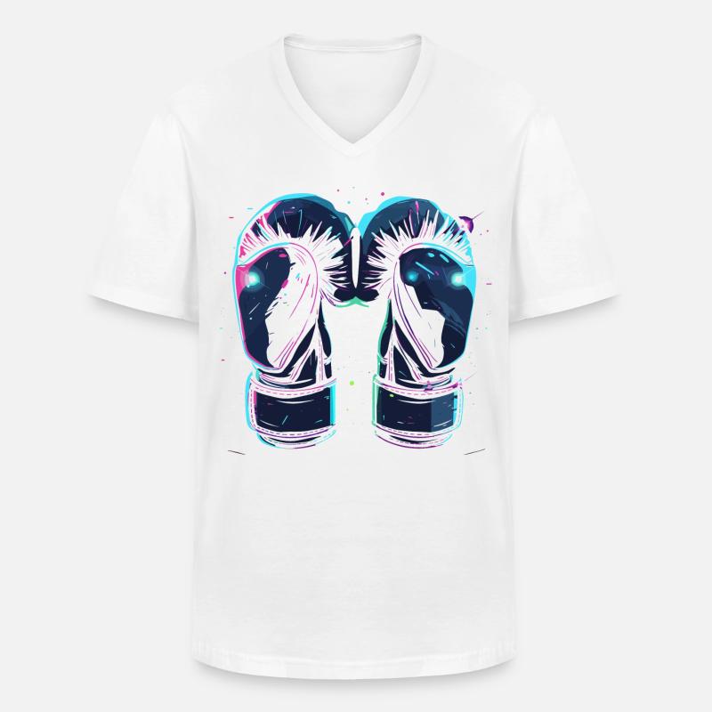 Boxhandschuhe Steampunk - Männer-T-Shirt mit V-Ausschnitt - Weiß