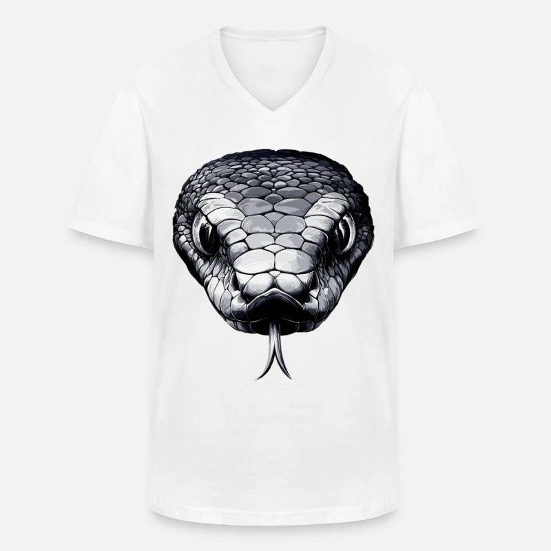 Schlange Python Kobra Mamba Klapperschlange Snake - Männer-T-Shirt mit V-Ausschnitt - Weiß