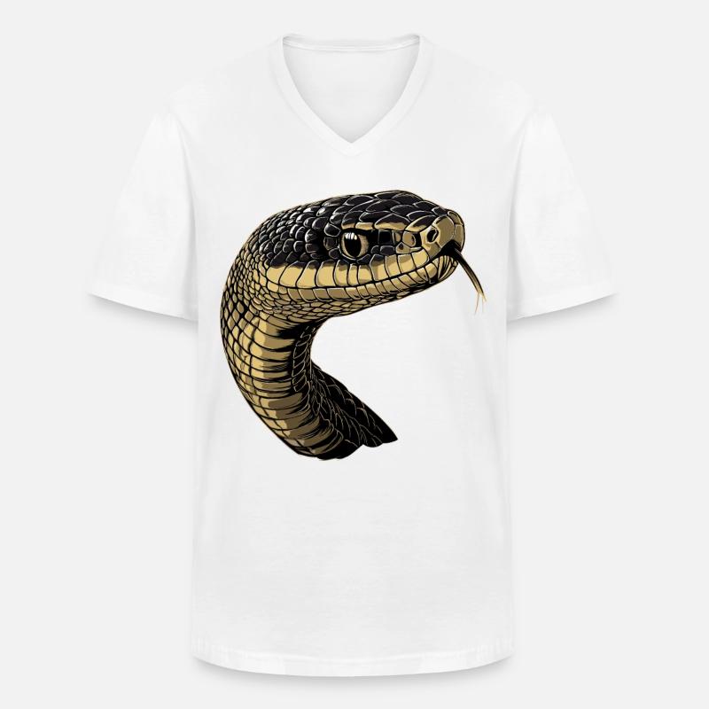 Schlange Python Kobra Mamba Klapperschlange Snake - Männer-T-Shirt mit V-Ausschnitt - Weiß