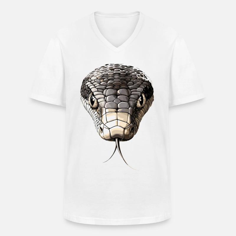 Schlange Python Kobra Mamba Klapperschlange Snake - Männer-T-Shirt mit V-Ausschnitt - Weiß