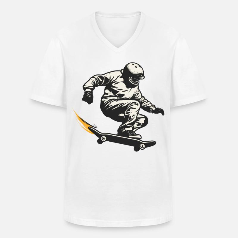 Skateboarder - Männer-T-Shirt mit V-Ausschnitt - Weiß