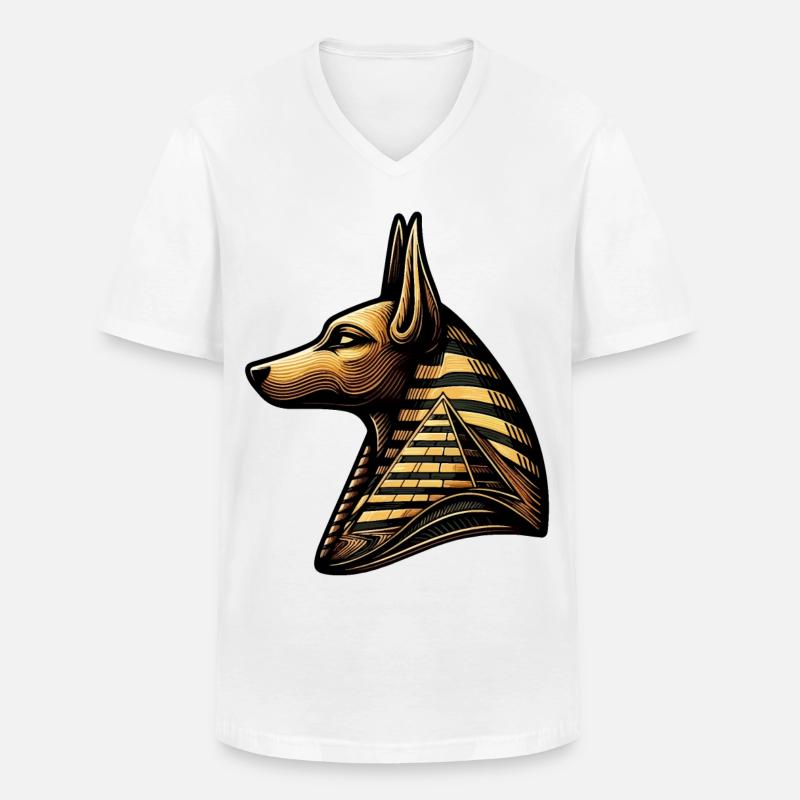 Anubis | Wächter der Gräber Ägypten - Männer-T-Shirt mit V-Ausschnitt - Weiß