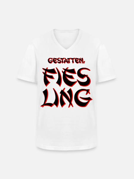 Fies Ling - Männer-T-Shirt mit V-Ausschnitt - Weiß