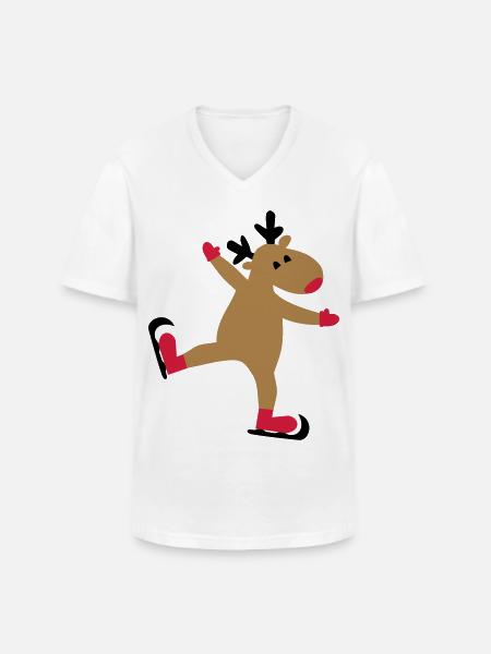 Funny moose for Christmas - Men's V-Neck T-Shirt - white