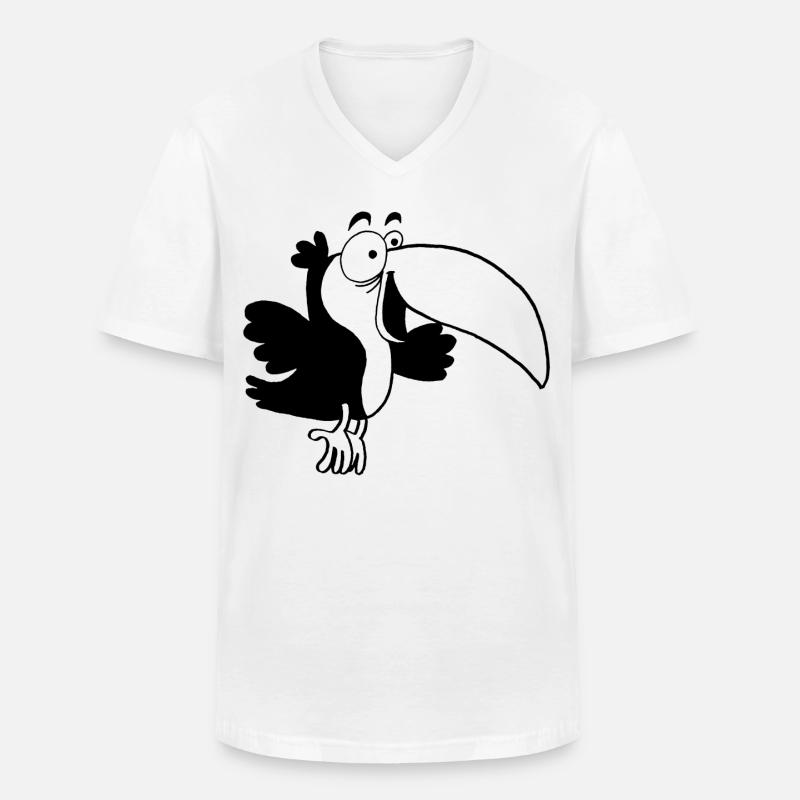 Tukan-Vogel - Männer-T-Shirt mit V-Ausschnitt - Weiß