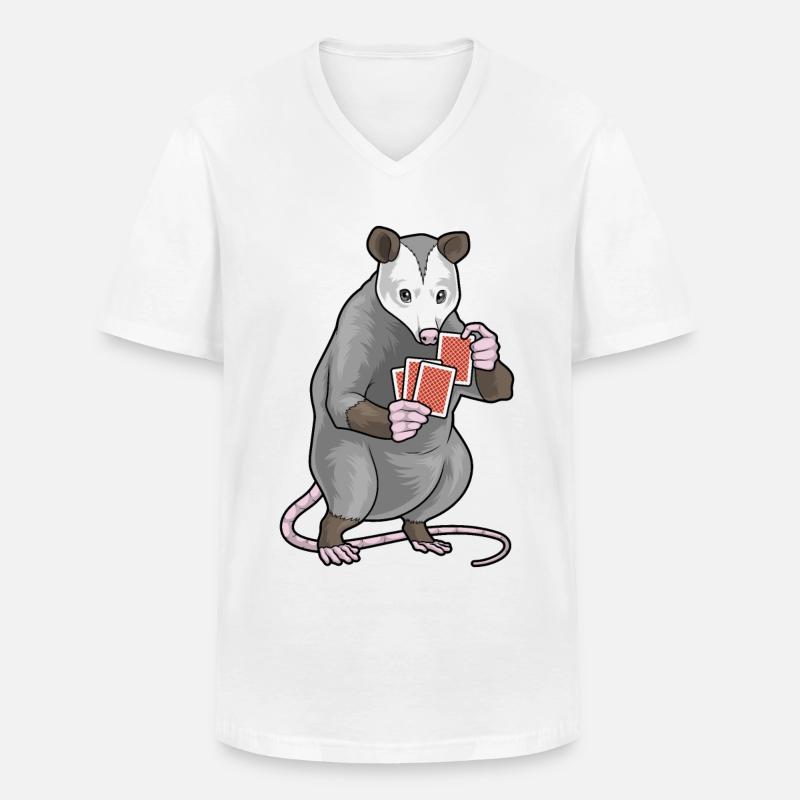 Beutelratte Poker Pokerkarten - Männer-T-Shirt mit V-Ausschnitt - Weiß