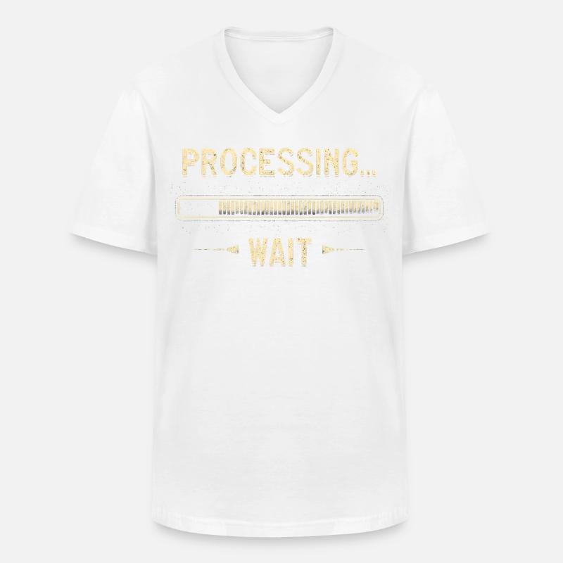Processing... Please Wait - Männer-T-Shirt mit V-Ausschnitt - Weiß